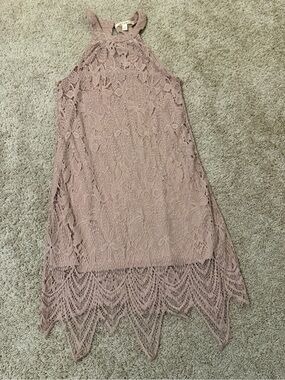 miami Mauve Lace Halter Top, Small!